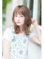 ファイブボックスヘアー 広島(five vox hair) ミルクティーベージュミディ