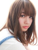 リノア 鵠沼海岸(LINOA)&nbsp;うざバングアッシュブラウンワンカールふわミディ