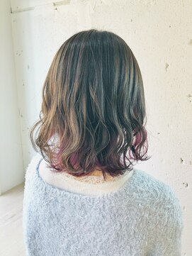 ヘアーワークス ヘルム 渋谷店(HAIR WORKS HELM) [HELM渋谷]インナーカラーチラ見えスタイル☆