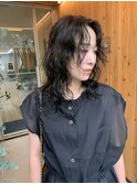 【oasisオグラ】ニュアンスウルフウェーブパーマミディ
