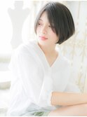 *mod's姪浜*…暗髪プラチナグレージュ艶カラー大人ボブショートf
