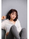 グラデーションユルフワスタイル _ 黒髪_毛先パーマ♪