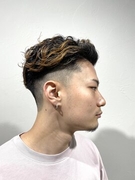 レンゲン(LENGEN) 束感刈り上げビジネス七三ツーブロックアップバング1065