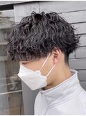 波巻きスパイラル刈り上げマッシュ