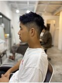 MEN’S HAIR マッシュパーマのアッシュブラック