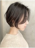 ショートヘア顔周りレイヤーブリーチダブルカラーショートボブ