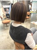 ハイライト×切りっぱなしボブ