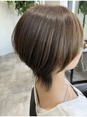 大人可愛い30代40代50代小顔◎マッシュショートボブウルフカット