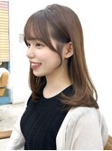 20代30代40代◎前髪パーマ韓国風巻きくすみベージュお団子ヘア