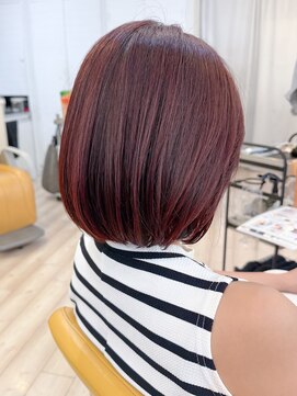 モリオ フロム ロンドン 成増店 【morio成増/児玉】丸みボブ　ベリーレッドブラウン