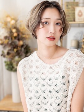 カバーヘアアンドスパ ブリス 浦和(COVER HAIR&SPA bliss) パラパラブリーチくせ毛風抜け感ショートボブa浦和10代20代30代!