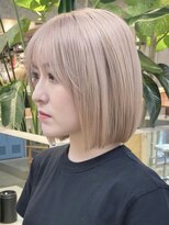 サンクマーケット 渋谷(cinq MARKET) 渋谷ブリーチダブルカラータッセルボブホワイトブロンド金髪韓国