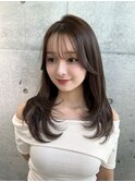 黒髪カタログ/オリーブグレー/小顔に見せるヘア/クラゲヘアー