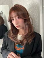 天神美容室&nbsp;ミディアムレイヤーカットブリーチなしチョコレートベージュ