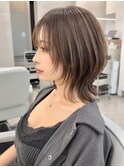 ハイライト×ナチュラルウルフ　ハッシュカット20代30代40代