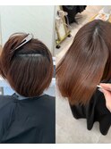 40代　広がるボブもまとまる艶髪に[30代40代50代60代]