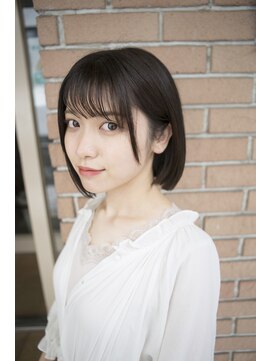 サロンドミルク 原宿(salon de MiLK) 【salon de MiLK 原宿】耳かけボブ×カーキベージュ