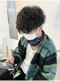 波巻きスパイラルツイストスパイラルパーマツーブロックパーマ