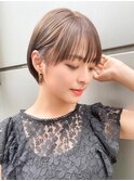 大人ガーリー/ブリーチなしチョコレート×顔周りショート[立川]