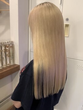 ヘアーエポック(hair epoque) ブリーチ毛髪質改善ストレート2wayバング