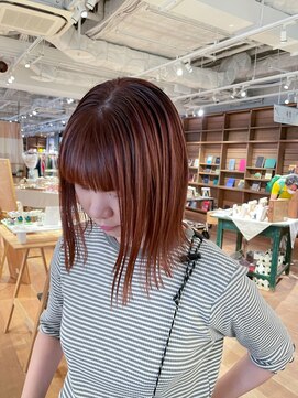 ヘアーエスクールシーユー 枚方T-SITE店(hair S.COEUR×Cu) オレンジヘア/オレンジカラー/オレンジブラウン