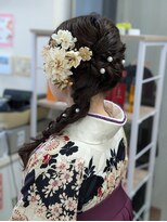 編み込みヘアアレンジ～袴