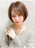 大人可愛い/耳かけショートボブ/メルティカラー/似合わせカット