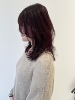 レノ(RENO)&nbsp;ボルドーワインレッドミディアムレイヤーブリーチ無しカラー