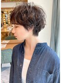 大人可愛い20代30代40代黒髪前下がりショートボブ丸みショート◎
