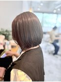 切りっぱなしボブ　ナチュラルレイヤーボブ