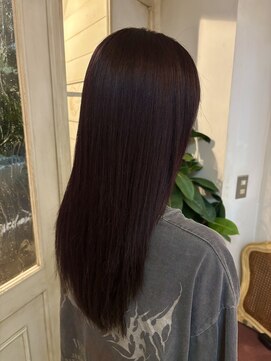 シェノン 赤羽店(CHAINON) ロングレイヤーワインレッドカラー赤羽美容室