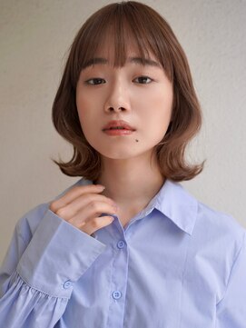 ブゾン(buZon) 【buZon ブゾン】くびれボブ☆前髪ウェットヘアオリーブベージュ