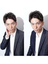 トリム 渋谷(trim.)&nbsp;サーフカール/刈り上げセンターパート/ブルーブラック[渋谷]