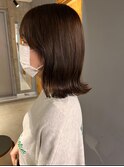 ショコラブラウンカラー/外はねミディ
