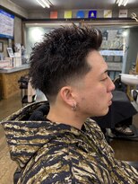 ファクトリーバーバーショップ(FACTORY barber shop) スパイキーショート×ピンパーマ×テーパーフェード