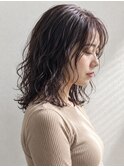 【HEY 松本】外国人風スパイラルパーマ×ダークパープルブラウン