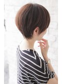 大人可愛い20代30代40代黒髪前下がりショートボブ丸みショート◎
