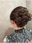 アップスタイル ヘアセット パーティーヘア