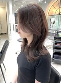 大人ミディアム×前髪レイヤー