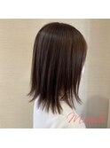 ミディアム/ストレート/髪質改善トリートメント/伸ばしかけ/小顔