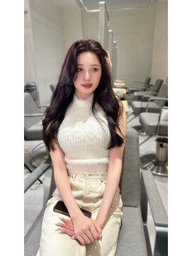 ノク 渋谷(nok) 天使の赤紫_美髪ピンクブラウン切りっぱなしボブエアリーロング