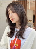 くびレイヤー 顔周りレイヤーカット イルミナカラー 表参道青山