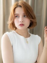カバーヘアアンドスパ ブリス 浦和(COVER HAIR&SPA bliss)&nbsp;かきあげバングハイトーンカラーワンカールボブY浦和20代30代