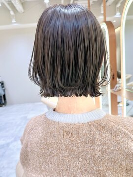 サンド 名古屋(sand) ホワイトグレージュミニウルフデジタルパーマチェリーブラウン