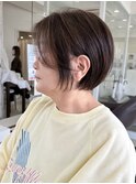 ショートカット×ひし形ショートボブ×前髪あり30代40代50代