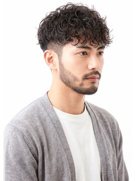 波巻きパーマ/センターパート/ニュアンスパーマ/メンズマッシュ