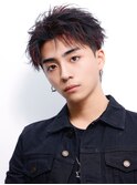 【ブリーチなし】ワインレッド ハイライト アクティブショート
