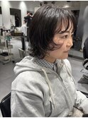 ココアベージュ/黒髪/クラゲヘアー/オリーブグレー/ボブ/表参道