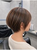 ショート/ボブ/ハイライト/インナーカラー/白髪ぼかし/銀座駅