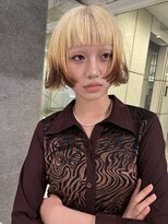 ダブ アオヤマ(DaB AOYAMA) 黒染め履歴からブロンド デザインカラー 裾カラー